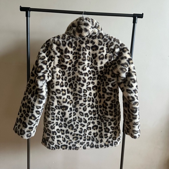 GAP Girl M (8-10yr) animal print faux fur winter coat - Picture 2 of 6